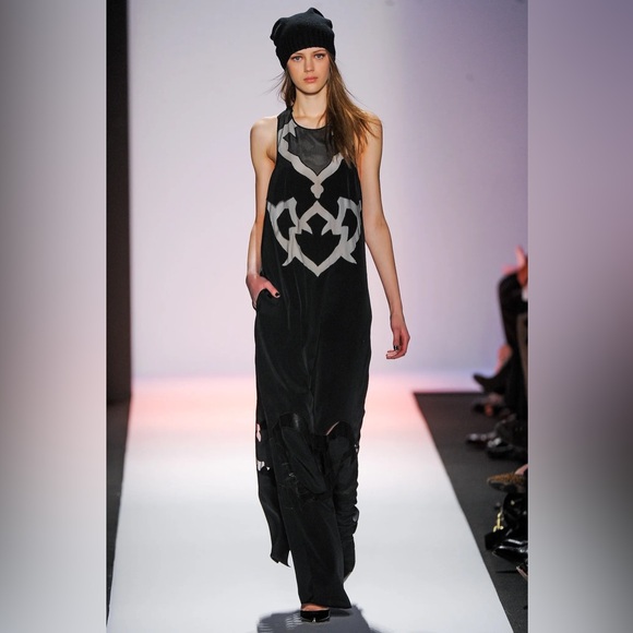 BCBGMaxAzria Runway Perla Blocked Design Silk Dress - Picture 1 of 14